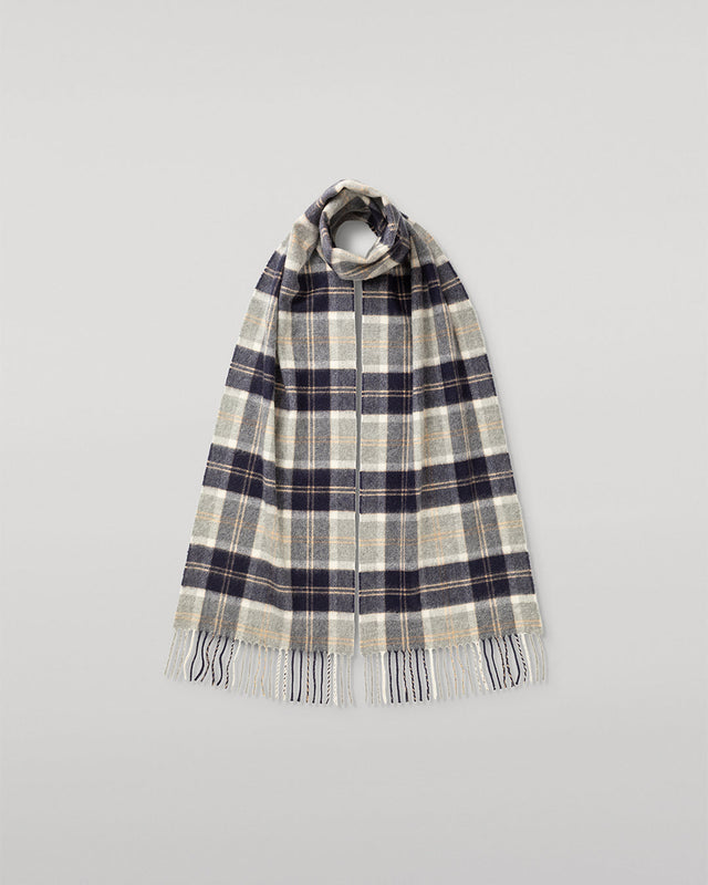 Silver Bannockbane Tartan Cashmere Scarf