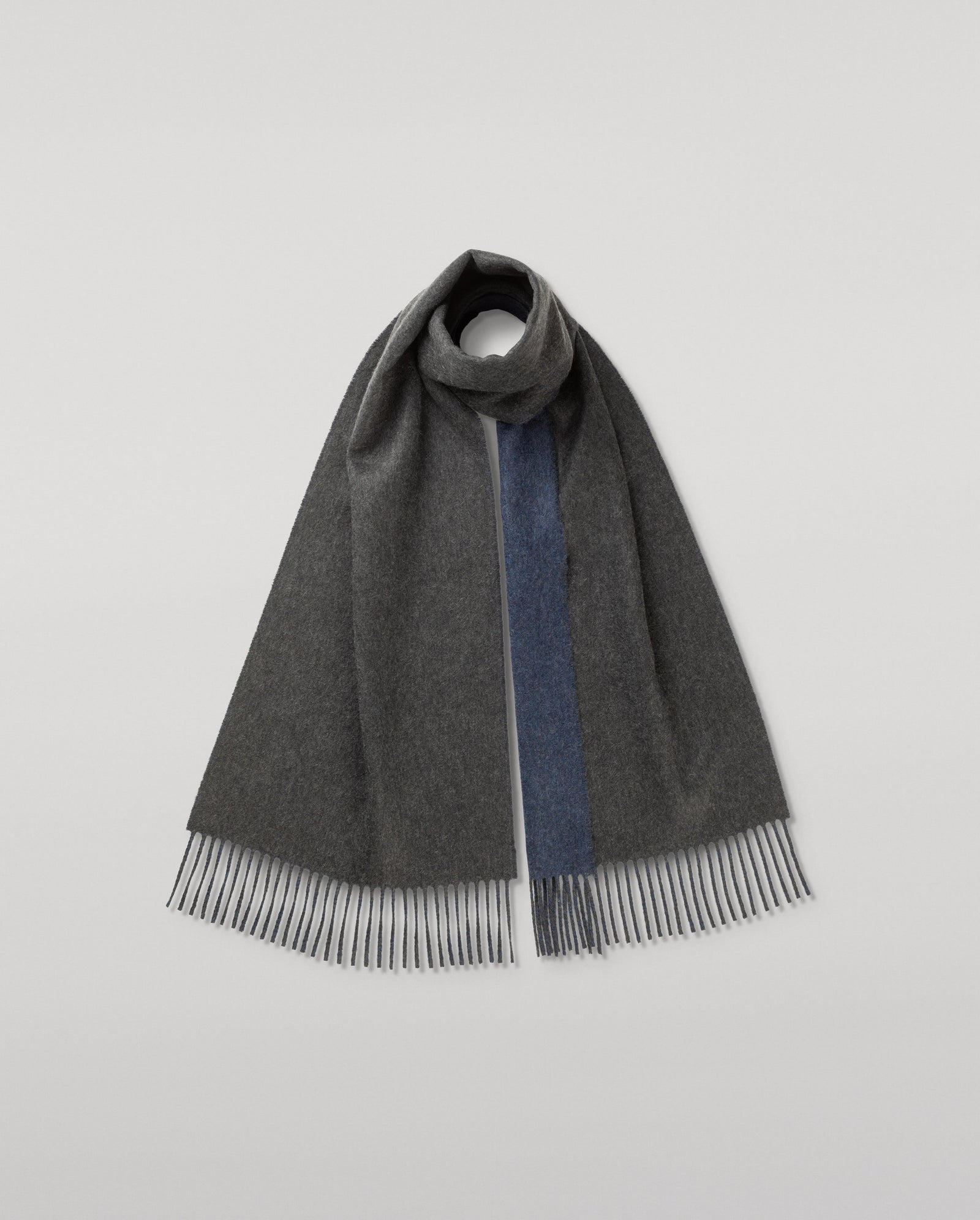 Contrast Blue Cashmere Scarf