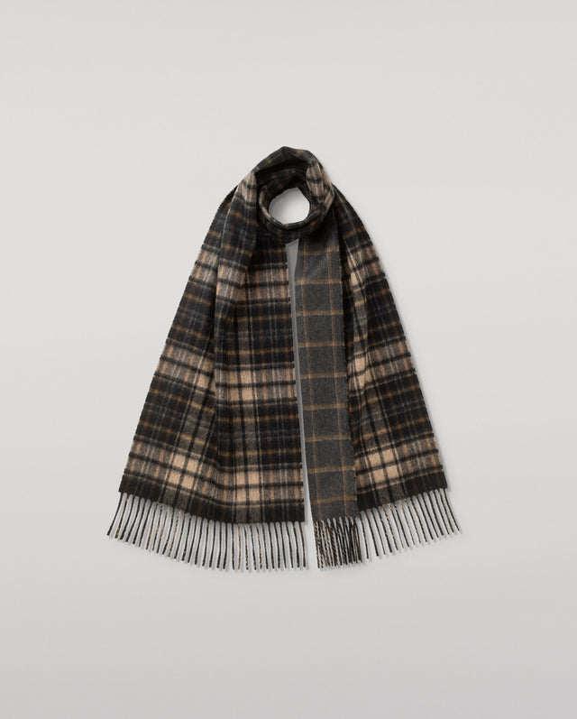 Dunnottar Tartan & Windowpane Cashmere Scarf