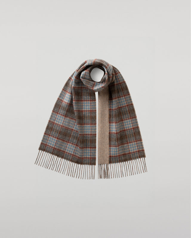 Reversible Grey Check Cashmere Scarf