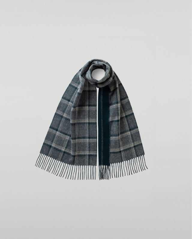 Reversible Grey Pinstripe Cashmere Scarf