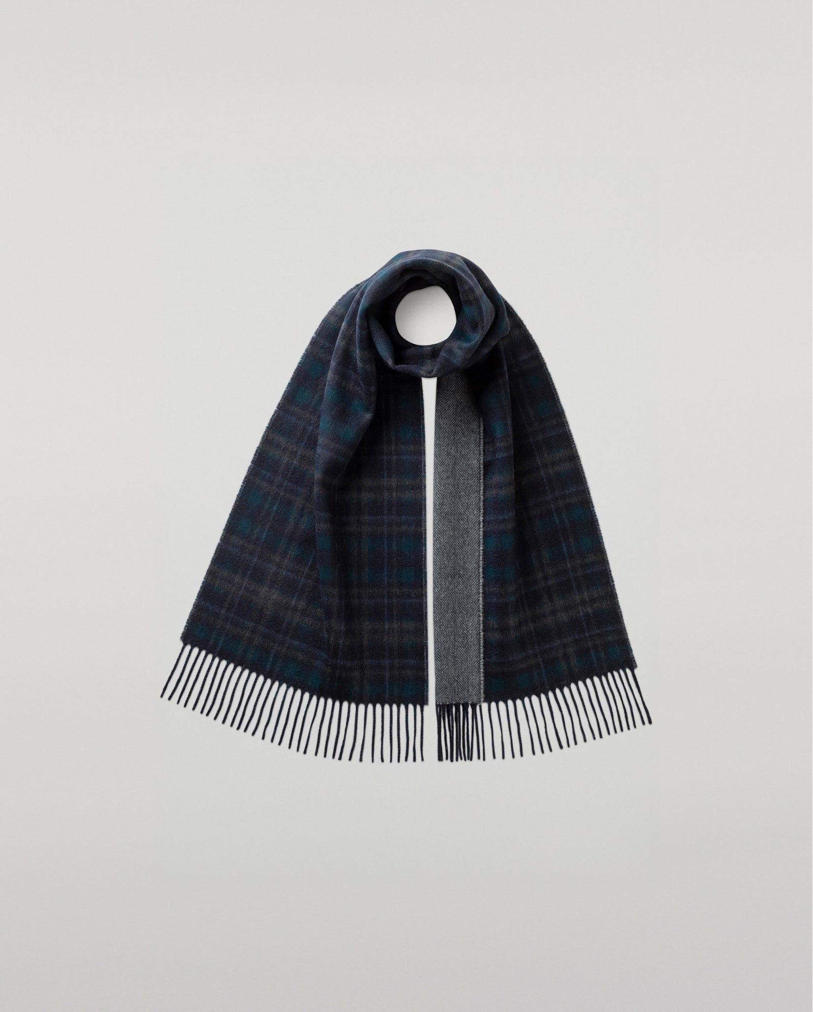 Reversible Tartan Cashmere Scarf