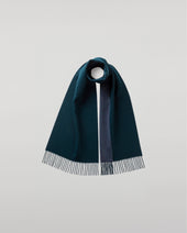 Contrast Reversible Green Cashmere Scarf