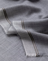 Ives Chevron Border Grey Cashmere Scarf