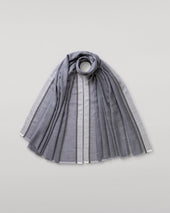Ives Chevron Border Grey Cashmere Scarf