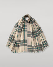 Orton Crammed Tartan Neutral Cashmere Scarf