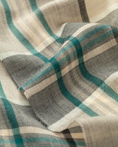Orton Crammed Tartan Neutral Cashmere Scarf