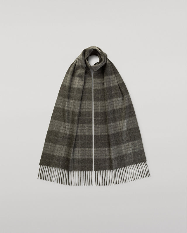 Vintage Check Grey Cashmere Scarf