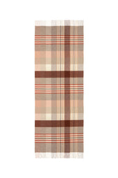 Natural & Red Check Cashmere Stole