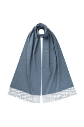 Blue Wide Cashmere Scarf