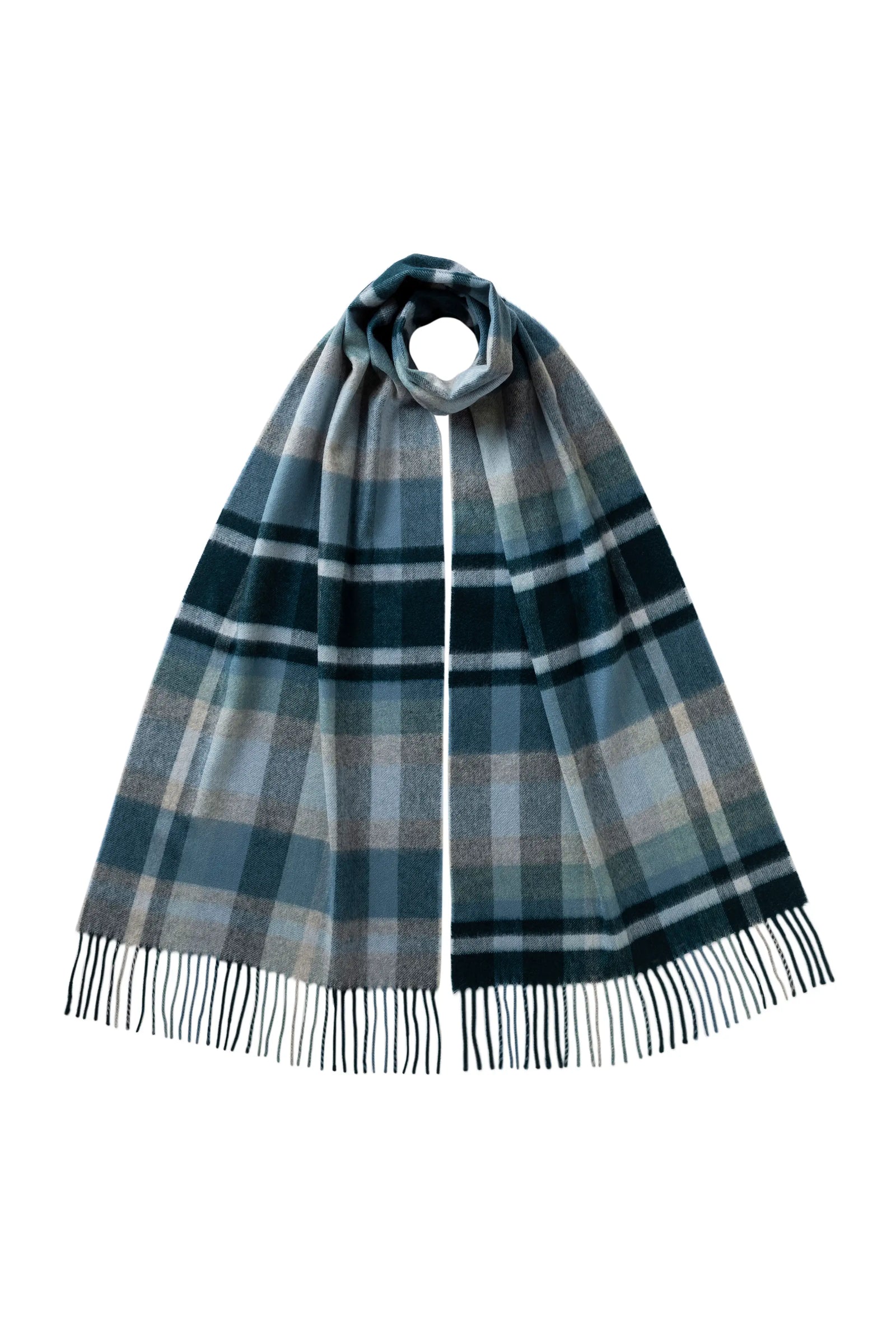 Deco Block Check Cashmere Scarf