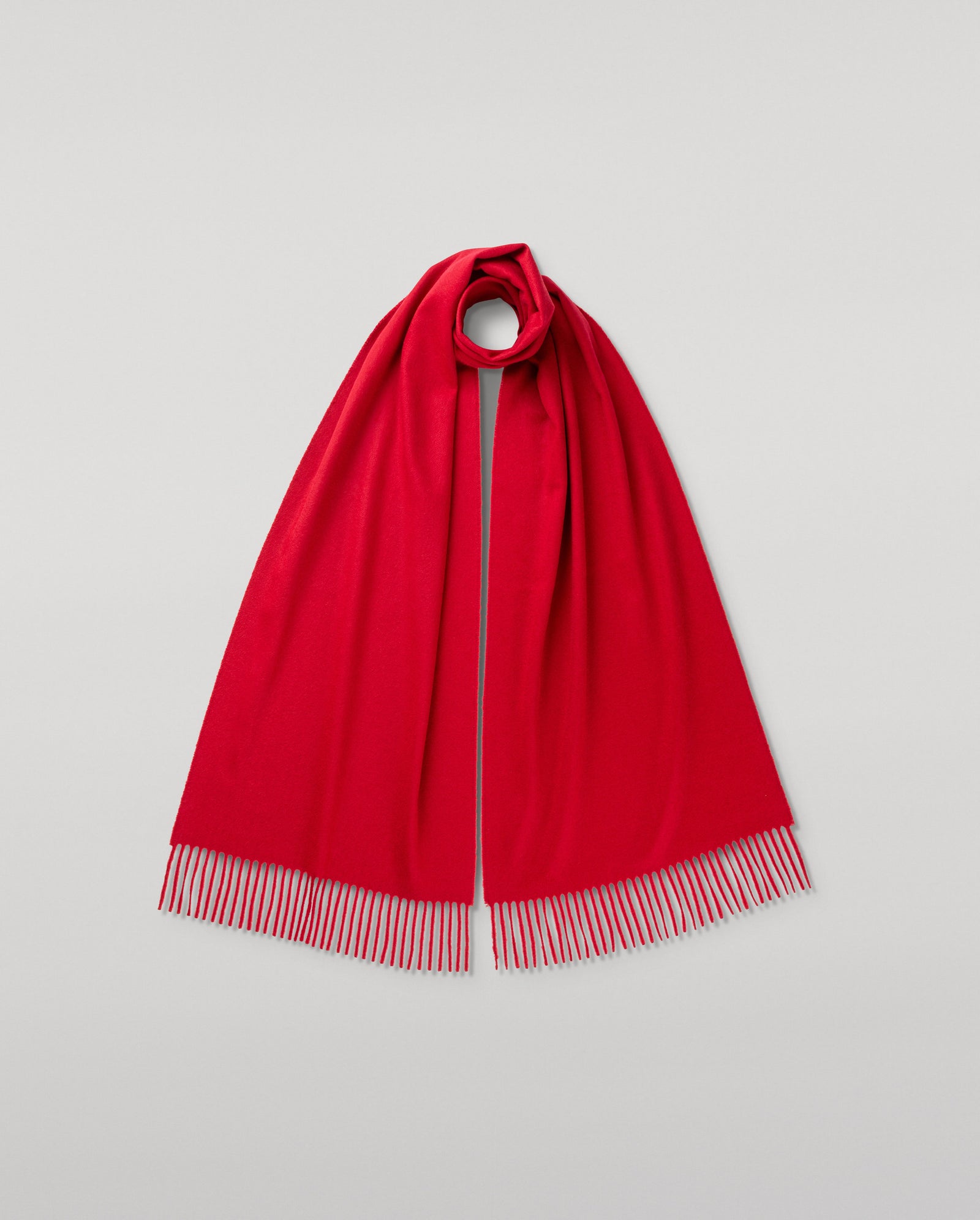 Wide Red Cashmere Scarf