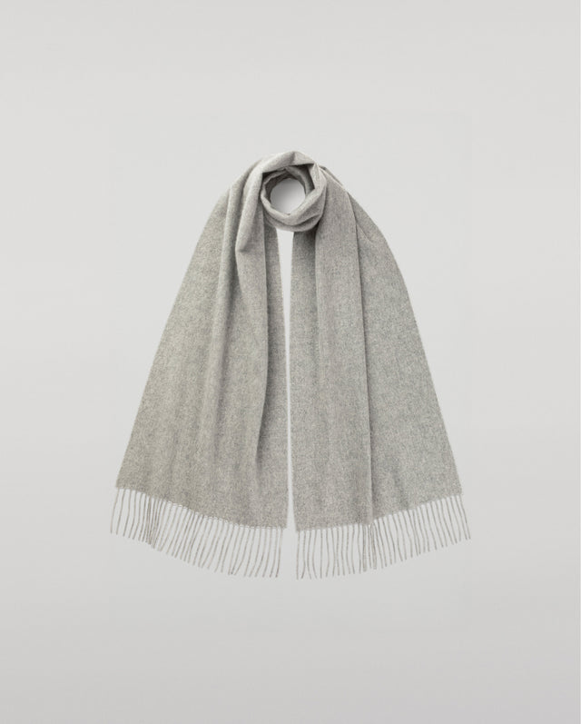 Wide Light Grey Cashmere Scarf