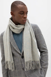 Wide Light Green Cashmere Scarf