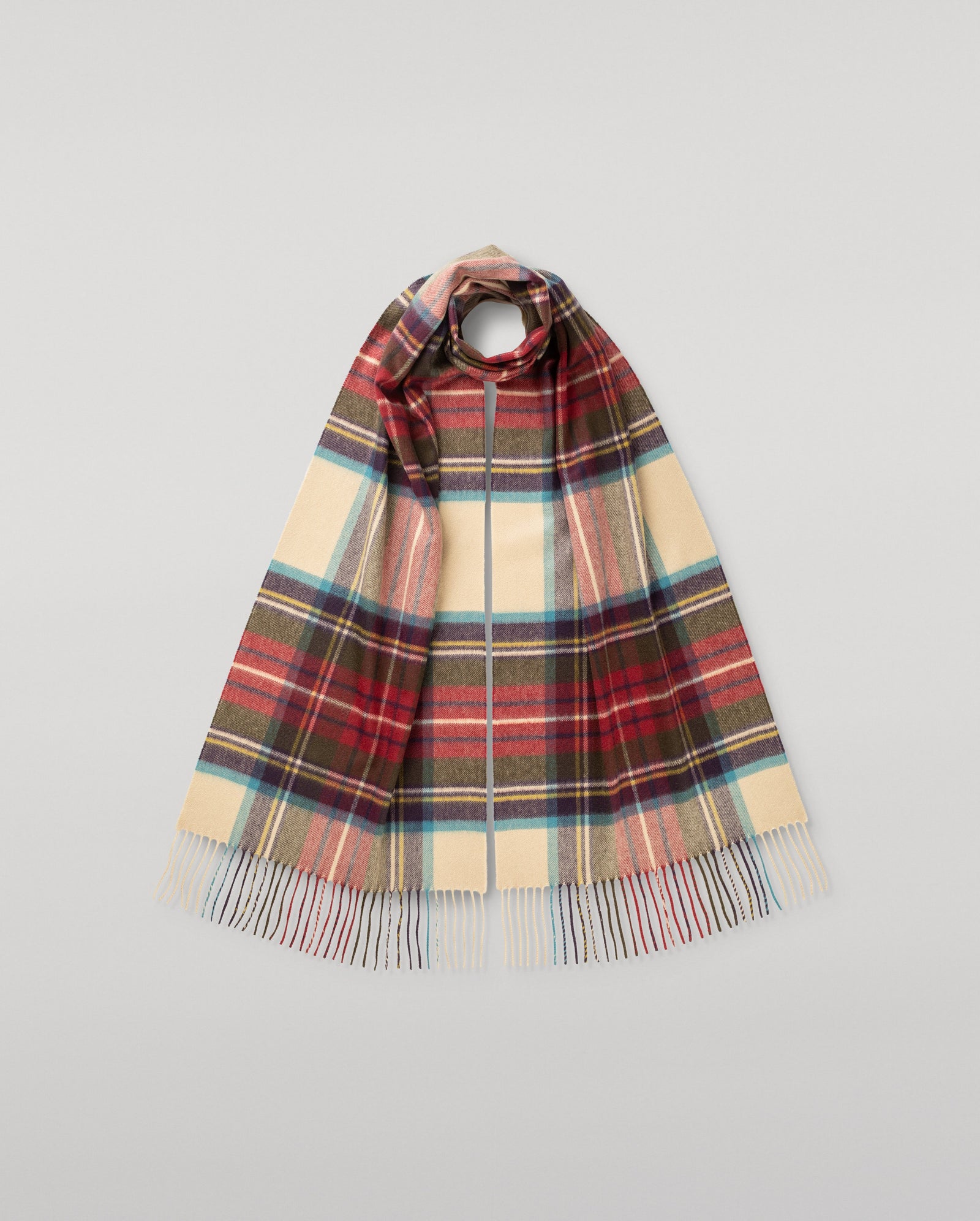 Wide Hessian Dress Stewart Tartan Cashmere Scarf