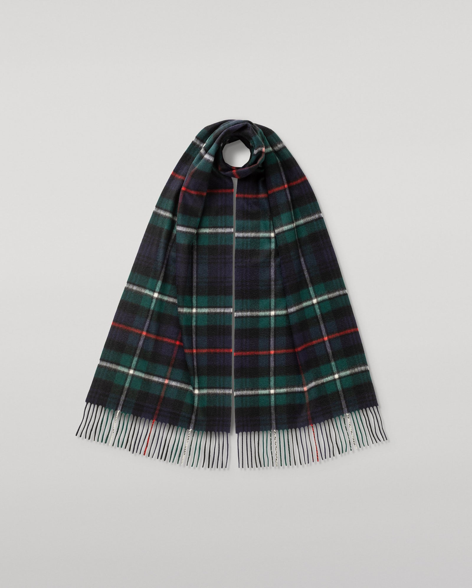 Wide Mackenzie Tartan Cashmere Scarf