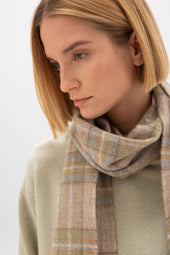 Wide Cashmere Tweed Scarf