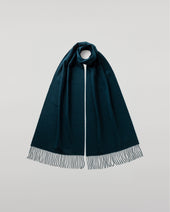 Wide Bottle Green Cashmere Scarf