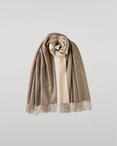 Contrast Reversible Natural Cashmere Stole