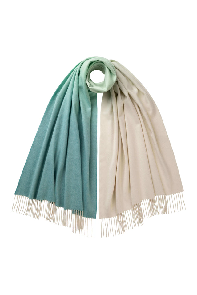 Ombré Green Cashmere Stole