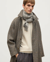 Lofty Twill Grey Cashmere Scarf