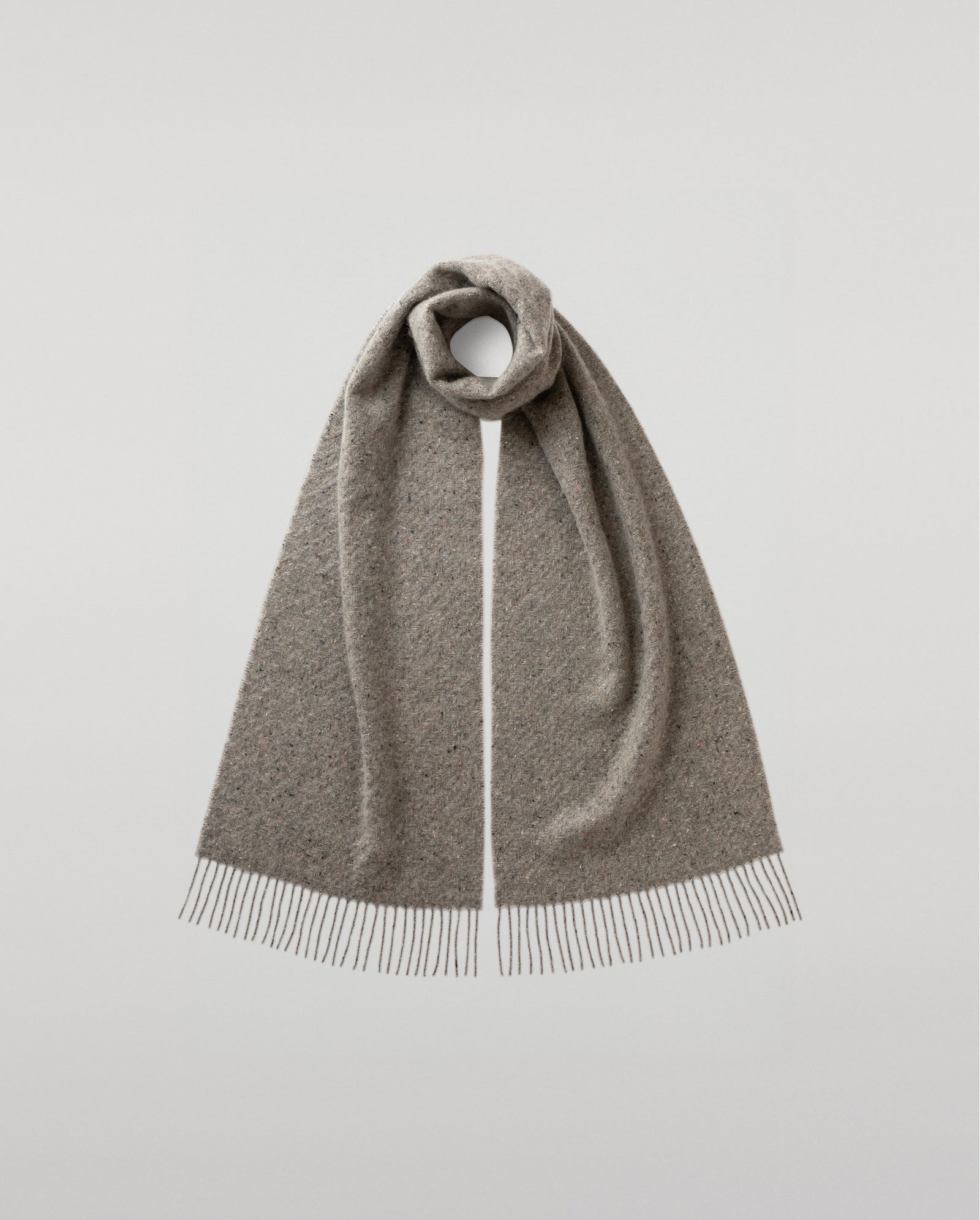 Lofty Twill Grey Cashmere Scarf