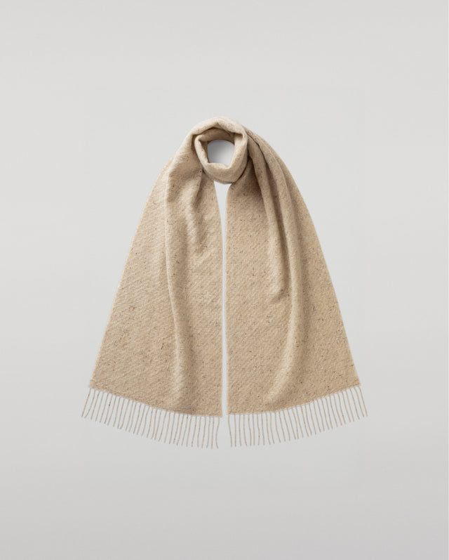 Lofty Twill Cream Cashmere Scarf