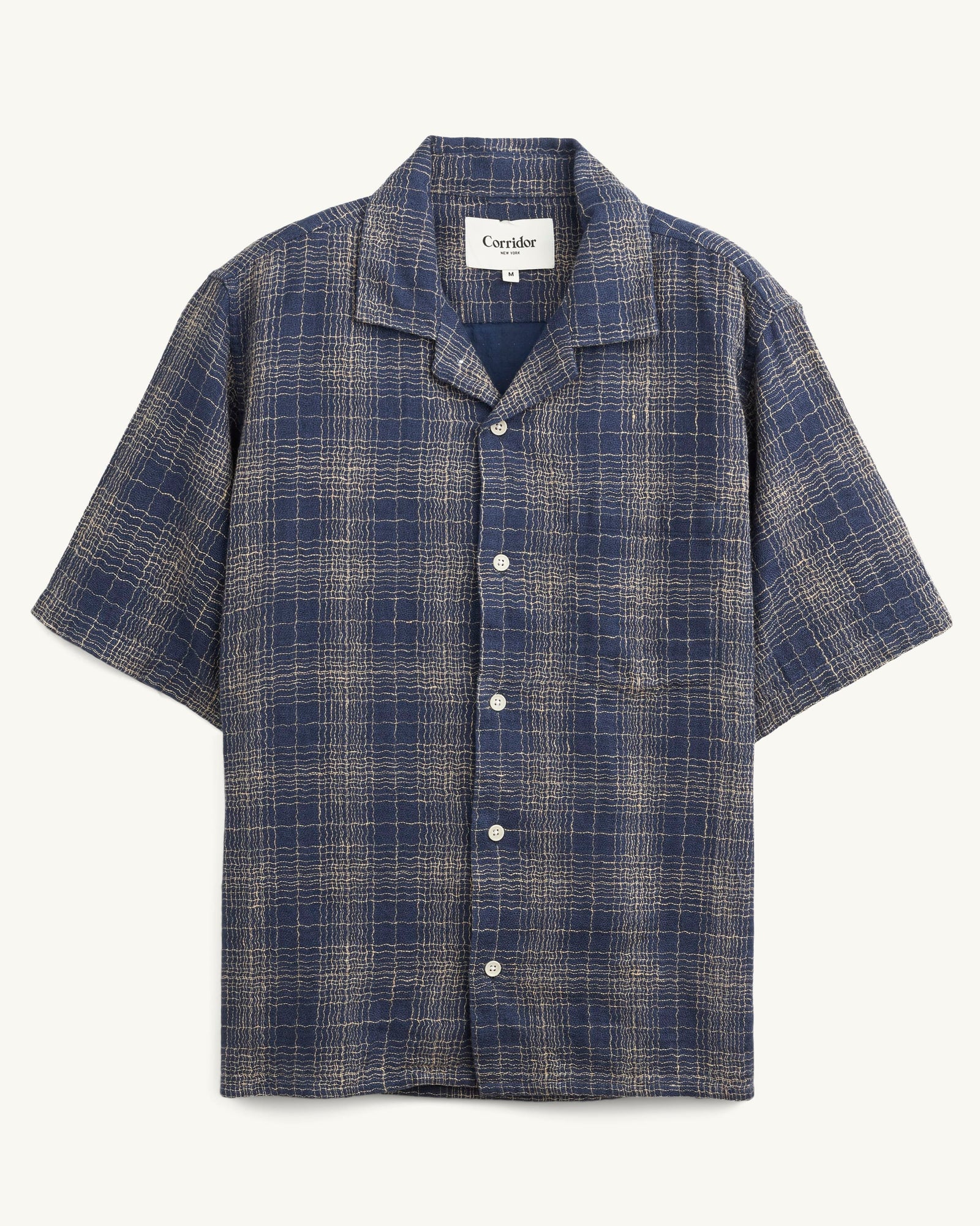 Wavy Linen SS - Navy