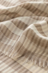 Tipped Stripe Natural Lightweight Scarf