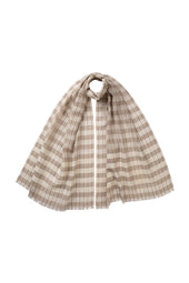 Tipped Stripe Natural Lightweight Scarf