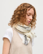 Cyrus Float Edge White Scarf