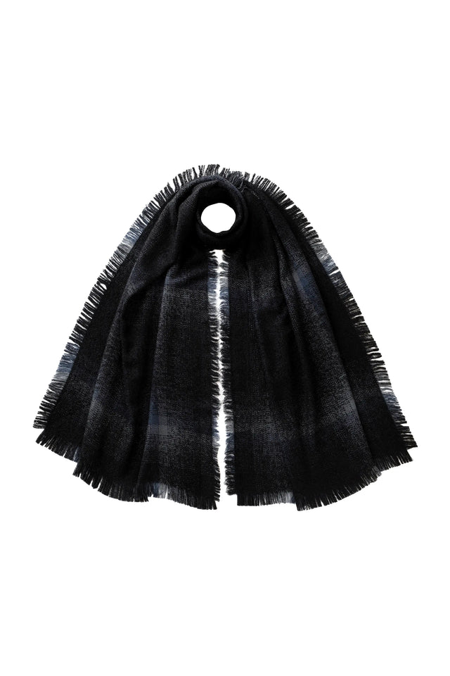 Blurred Bouclé Black Scarf