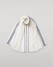Cyrus Float Edge White Scarf