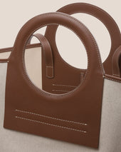 Cala L Leather Trimmed Canvas Tote Bag