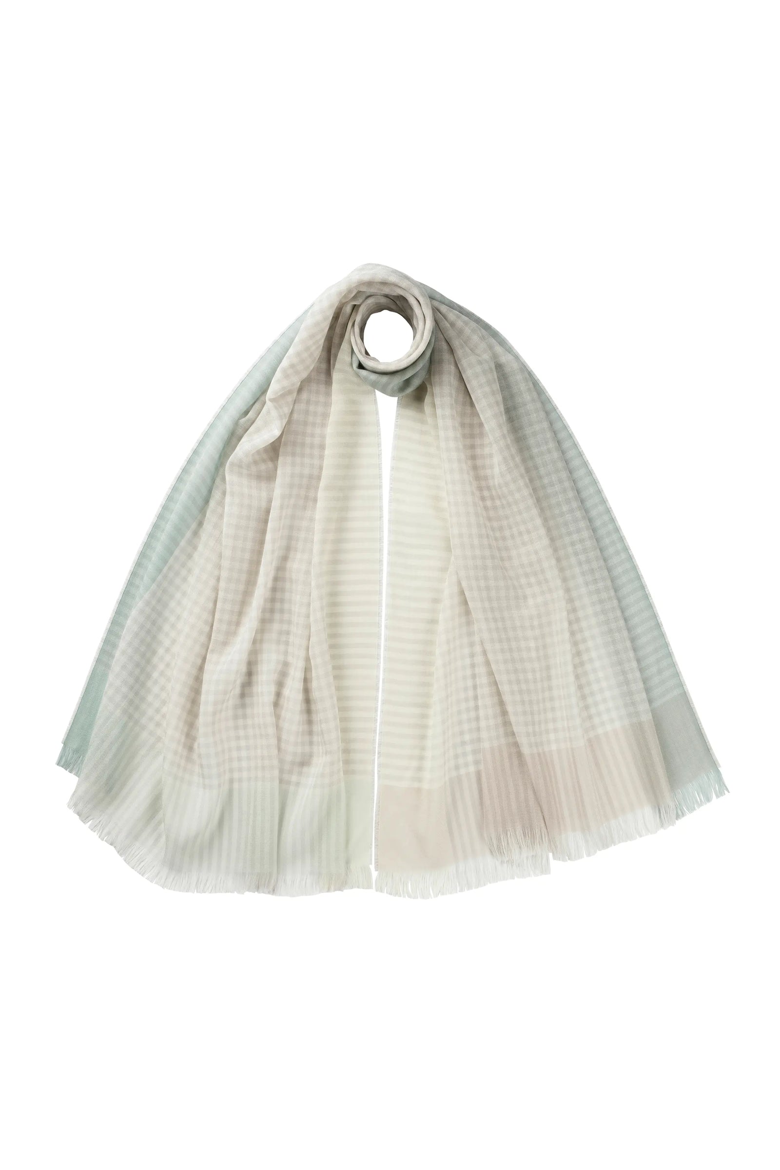 Gingham Border Lightweight Scarf