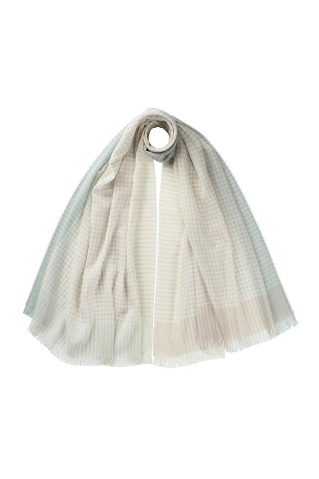 Gingham Border Lightweight Scarf