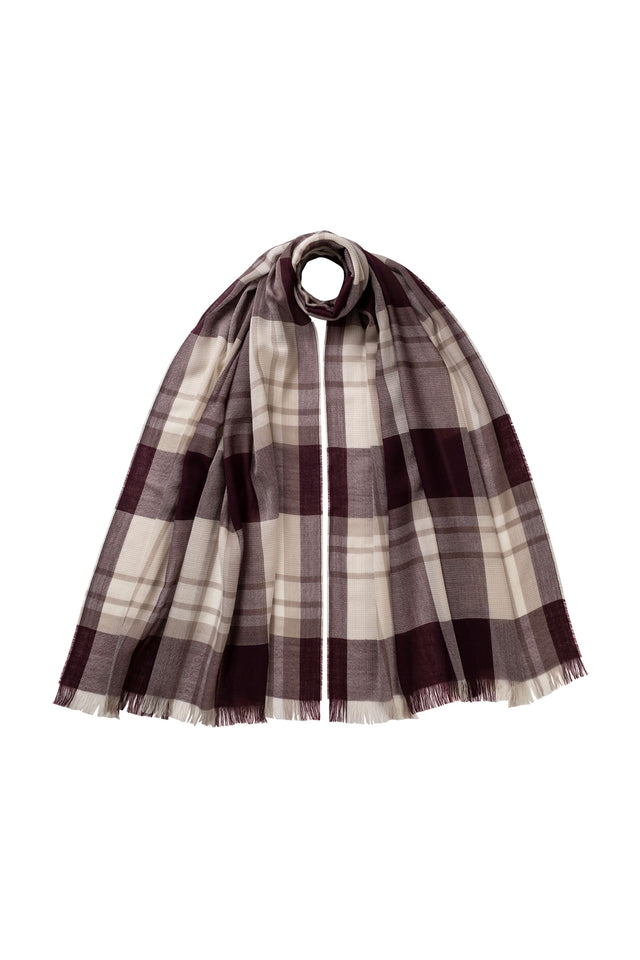 Windowpane Check Lightweight Scarf
