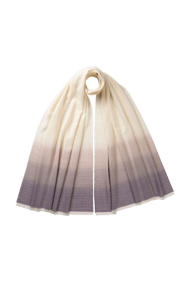 Lightweight Ombré Tip Merino Light Purple Scarf