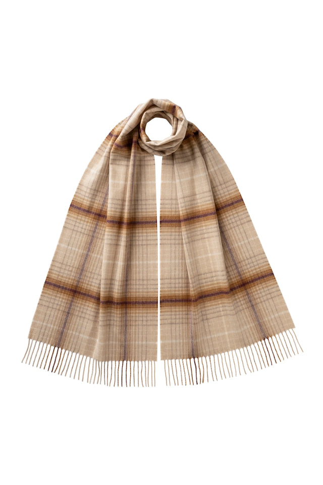 Ombre Check Natural Merino Scarf