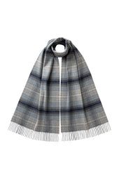 Ombre Check Grey Merino Scarf