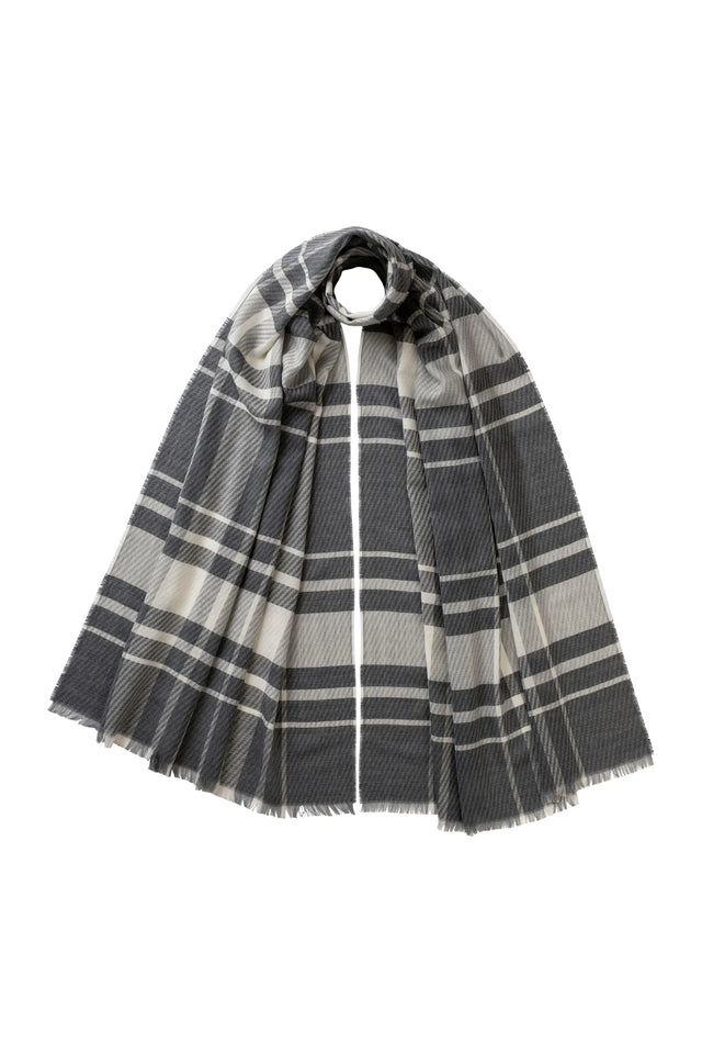 Twill Check Grey Scarf