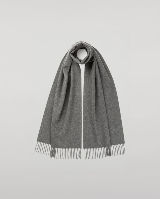 Merino Wool Mid Grey Scarf