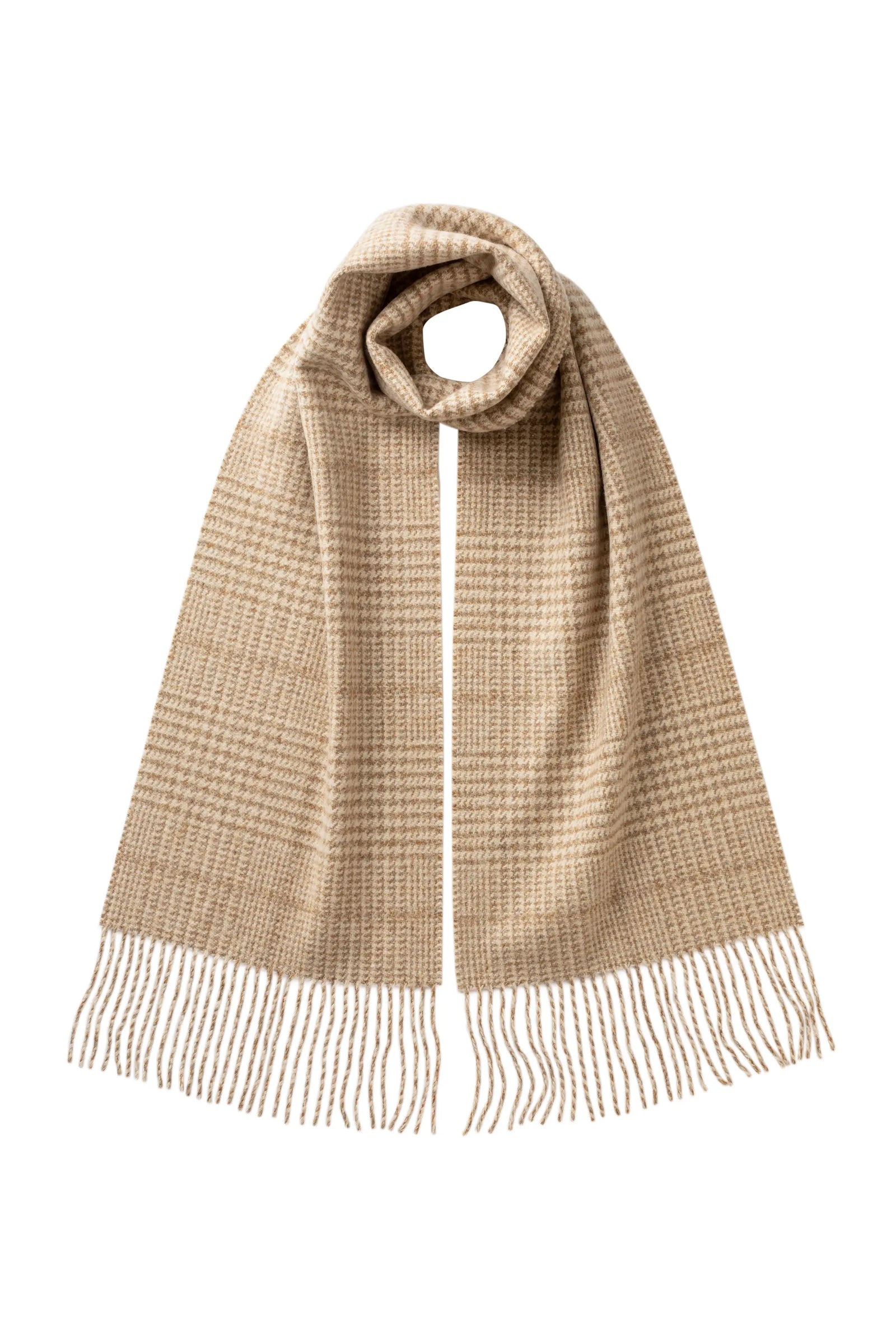 Tweed Glen Check Natural Scarf