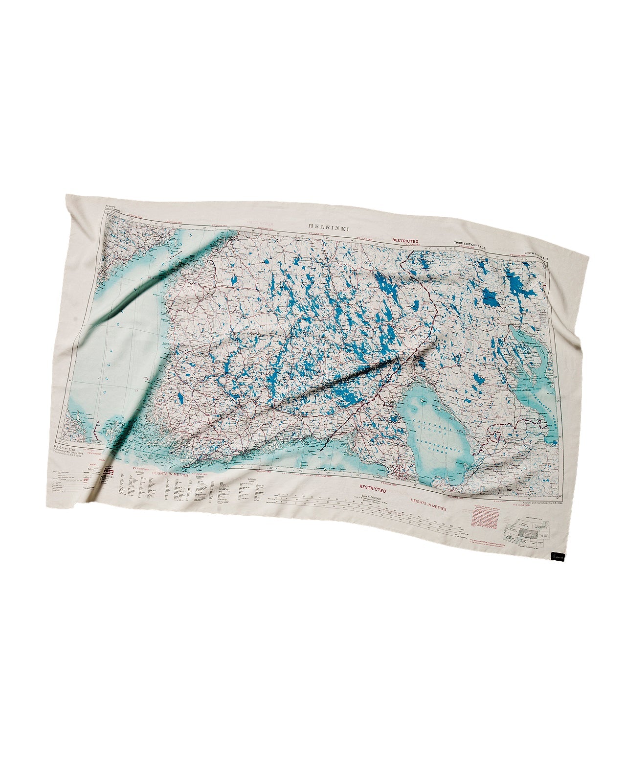 Escape Scarf Vintage British Army Map Helsinki Trondheim