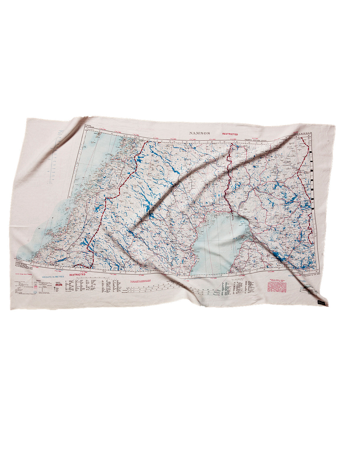 Escape Scarf Vintage British Army Map Namsos Archangels K