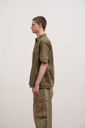 Man 50s 50s Square Hem Work Shirt