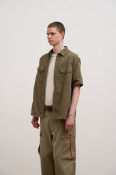 Man 50s 50s Square Hem Work Shirt