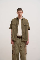 Man 50s 50s Square Hem Work Shirt