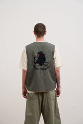 【ナイジェル・ケーボン】MAN / スーベニアベスト - リバーシブルコットンナイロンウェザー / SOUVENIR VEST - REV COTTON NYLON WEATHER