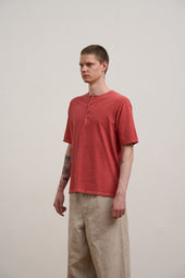 Man 50s 50s Henley Neck Shirt Pigment